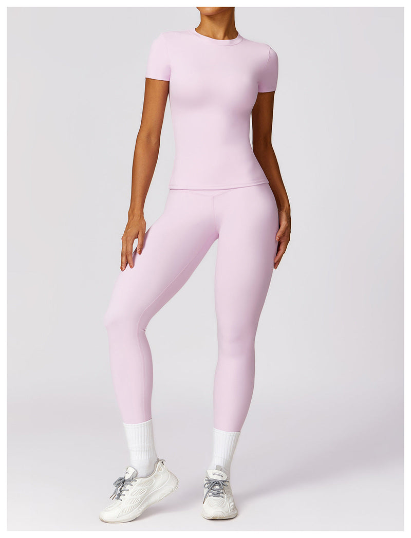 Nova – Figurbetontes Kurzarm-Top-Set mit High-Rise-Leggings