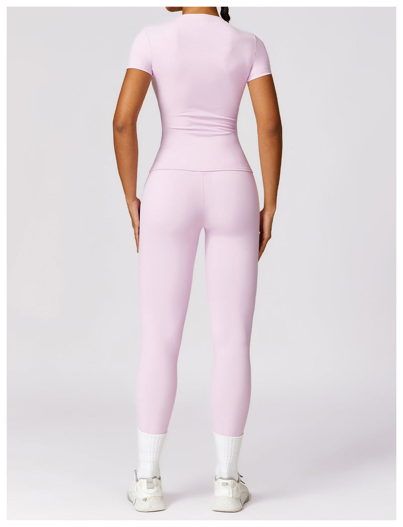 Nova – Figurbetontes Kurzarm-Top-Set mit High-Rise-Leggings