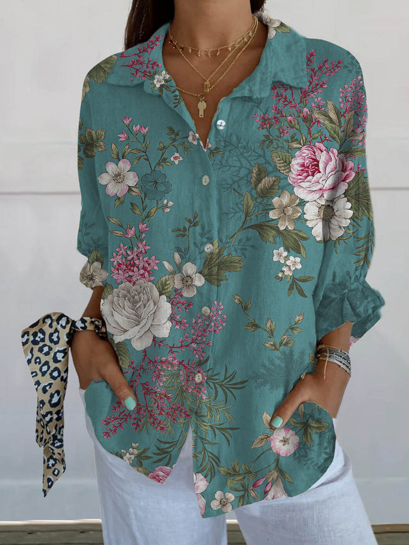 Elouise - Langärmeliges Hemd mit Knopfleiste und elegantem Blumenmuster