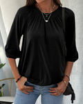 Daria – Locker sitzende Bluse mit Rundhalsausschnitt und kurzen Ärmeln