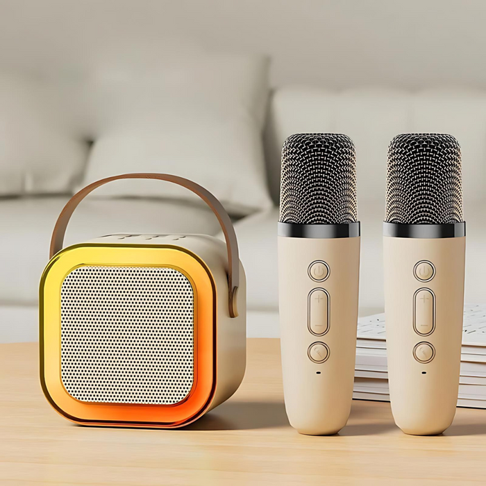 EchoTune – Mini Karaoke Lautsprecher mit kabellosen Mikrofonen für Singspaß Hause