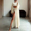 Zoe - Rundhalsausschnitt Crop Top Hohe Taille Teilen Rock zweiteiliges Setz