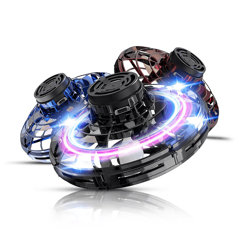 SpinGlide - Handgesteuertes fliegendes Spinner Spielzeug mit Bumerang Effekt und LED Lichtanzeige