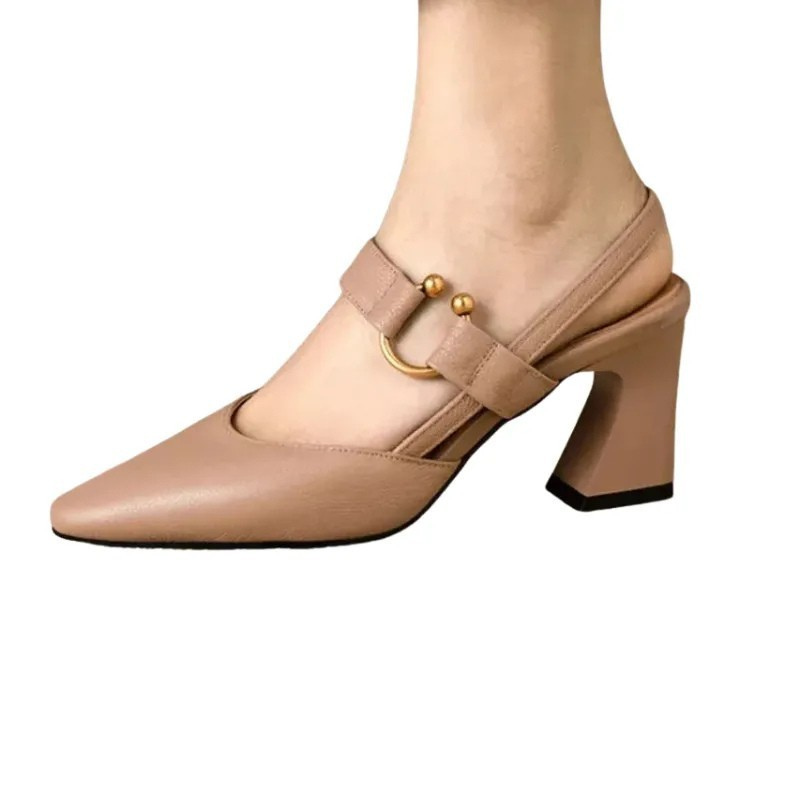 Silvana – Bequeme Schuhe mit spitzer Spitze Absatz Schnallen und rutschfester