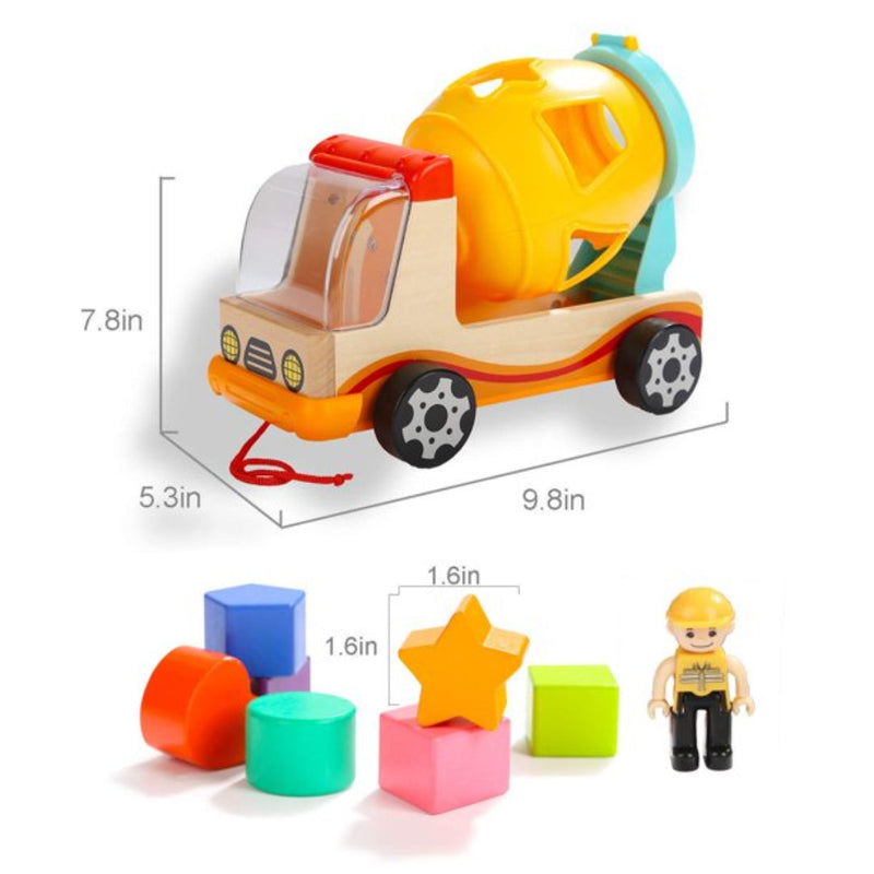 SortTruck - Pädagogischer Muldenkipper mit Formensortierung und Spinning Mixer für Kinder