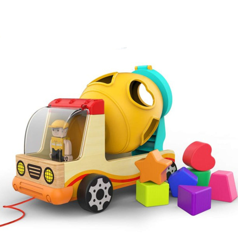 SortTruck - Pädagogischer Muldenkipper mit Formensortierung und Spinning Mixer für Kinder