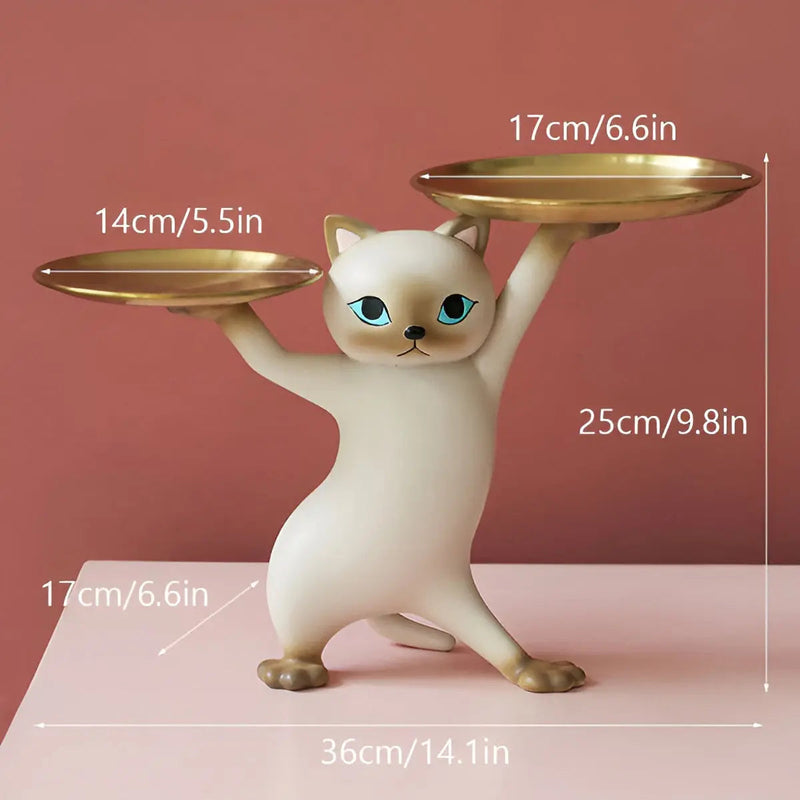 TidyCat – Dekorative Katzen Aufhänger Tablett Statue für Tischdekoration