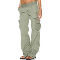 Emilia - Modische Cargo Hose mit geradem Bein mehreren Taschen und lockerer Passform