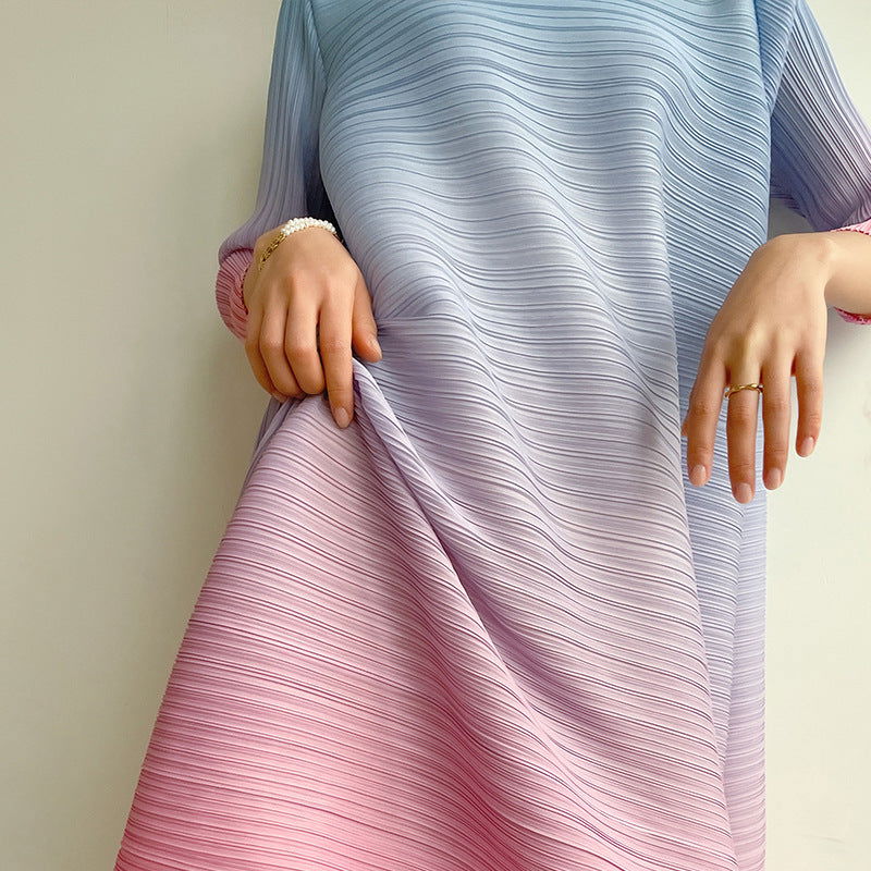 Ava - lässiger runder Hals Midi-Kleid mit drei Viertel Ärmel