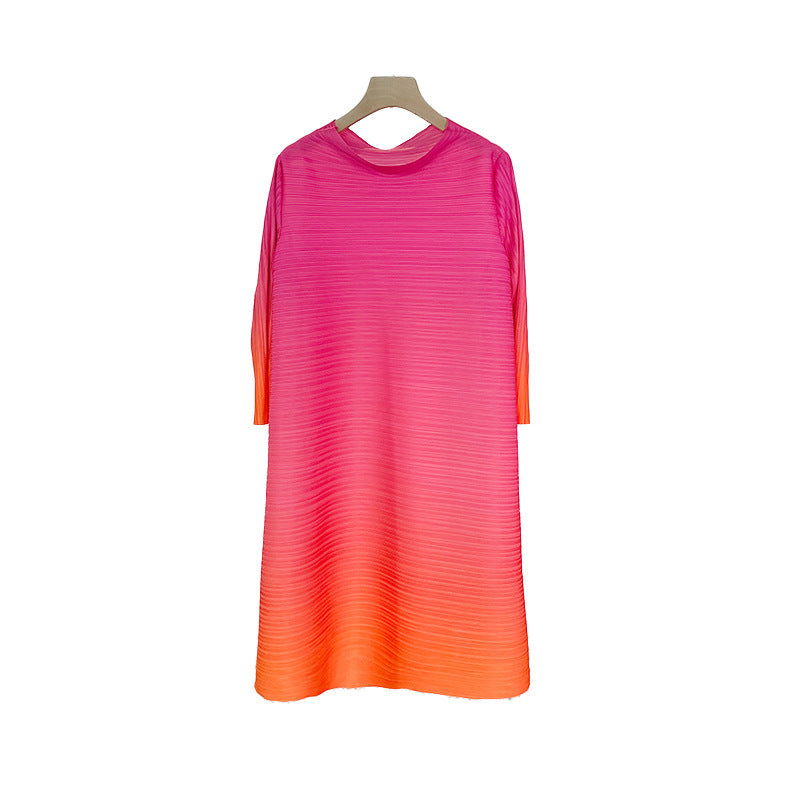 Ava - lässiger runder Hals Midi-Kleid mit drei Viertel Ärmel