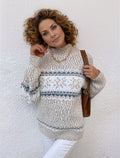 Marie - Lässiger Rundhals Pullover mit Schneemuster und langen Ärmeln