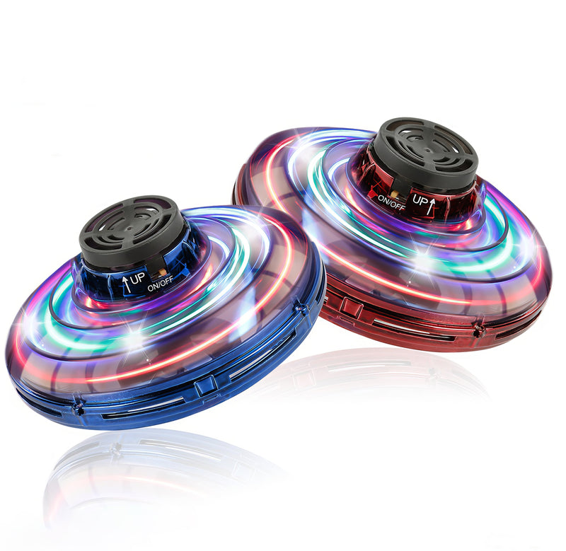 SpinGlide - Handgesteuertes fliegendes Spinner Spielzeug mit Bumerang Effekt und LED Lichtanzeige