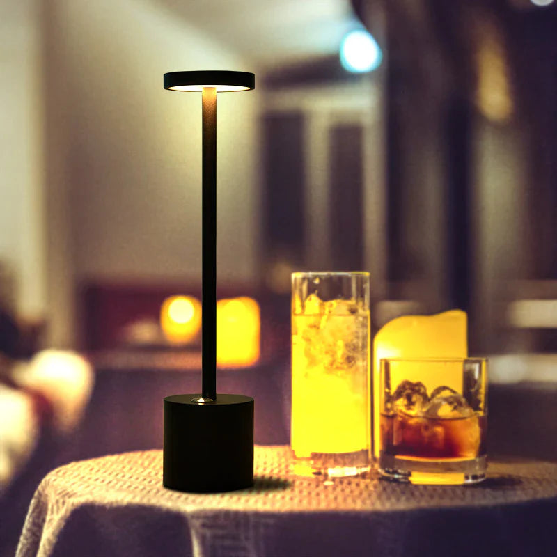 GlowVibe - Kabellose wiederaufladbare LED Tischlampe mit Berührungssteuerung