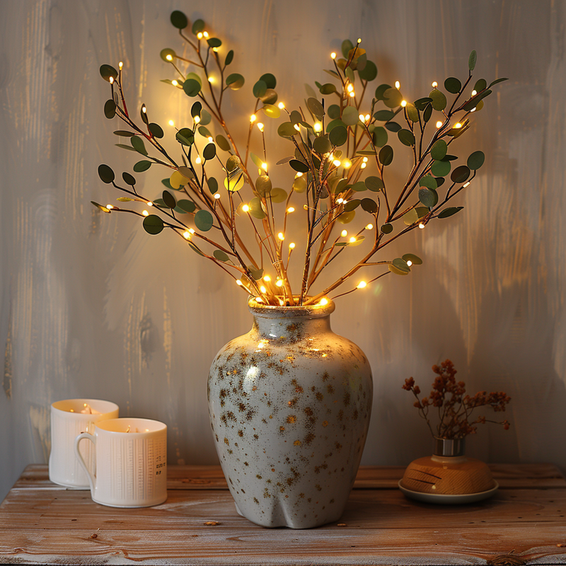 AuraLeaf - Eleganter Zweig inspiriert Baum Lichter mit LEDs für Heimdekoration