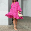 Vesper – Anmutiges Midikleid mit Laternenärmeln und klassischer Knopfleiste