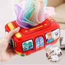 TissuePlay – Weiches herausziehbares Taschentuchbox Spielzeug für Kinder mit unterstützendem Aufdruck