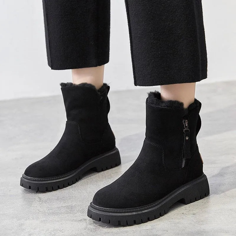 Amina – Warme Stiefeletten mit seitlichem Reißverschluss und rutschfester Sohle