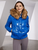 Anna - Langärmelige Kunstpelz Kapuze Jacke Mit Reißverschluß