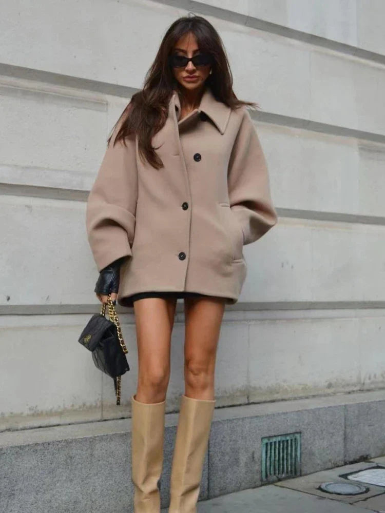 Zara - Langärmelig Überdimensionale Jacke Mit Knopf