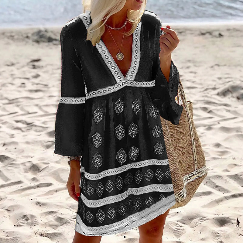 Sophia - Bequemes Kleid Mit V Ausschnitt
