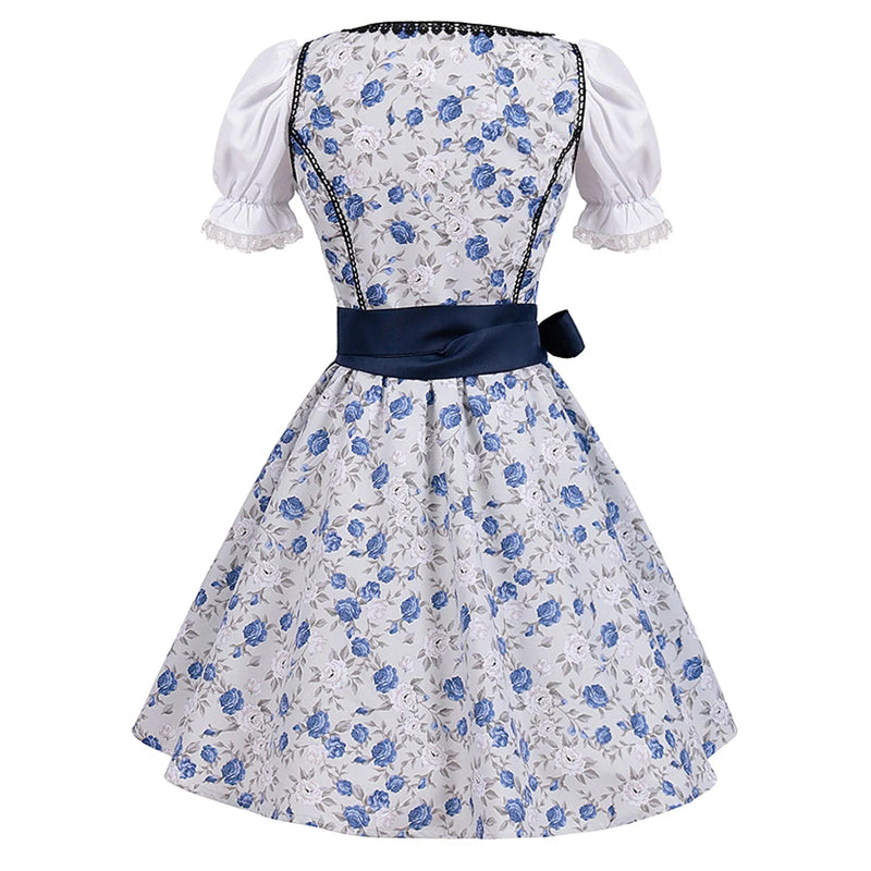 Sophia - Kurzärmelig Spitze Oktoberfest Kleid Mit Schürze
