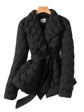 Elke - Langärmelig Gürtel Jacke Mit Taschen