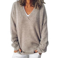 Mia - Warmer V Ausschnitt Langärmelig Pullover