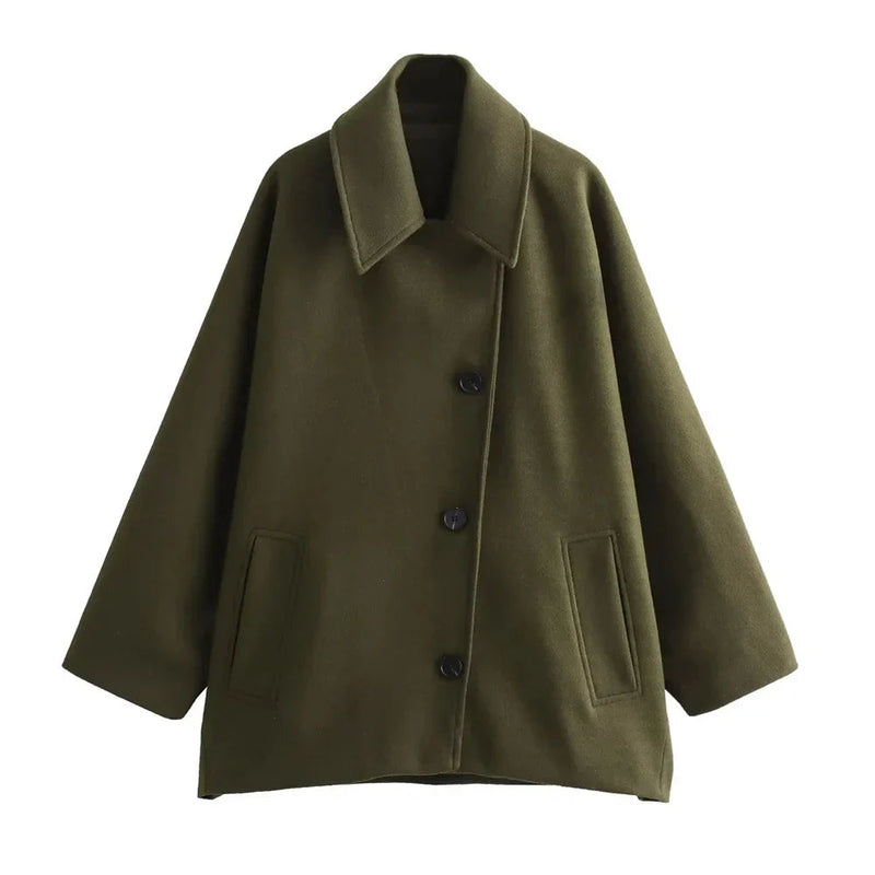 Zara - Langärmelig Überdimensionale Jacke Mit Knopf