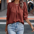 Franka - Elegante locker sitzende Bluse mit Rundhalsausschnitt und langen Ärmeln