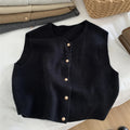 Clara - Weicher und warmer ärmelloser Pullover mit Rundhalsausschnitt