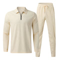 Paul – Zweiteiliges Set aus langärmligem Hemd mit Reißverschlusskragen und Hose mit Kordelzug