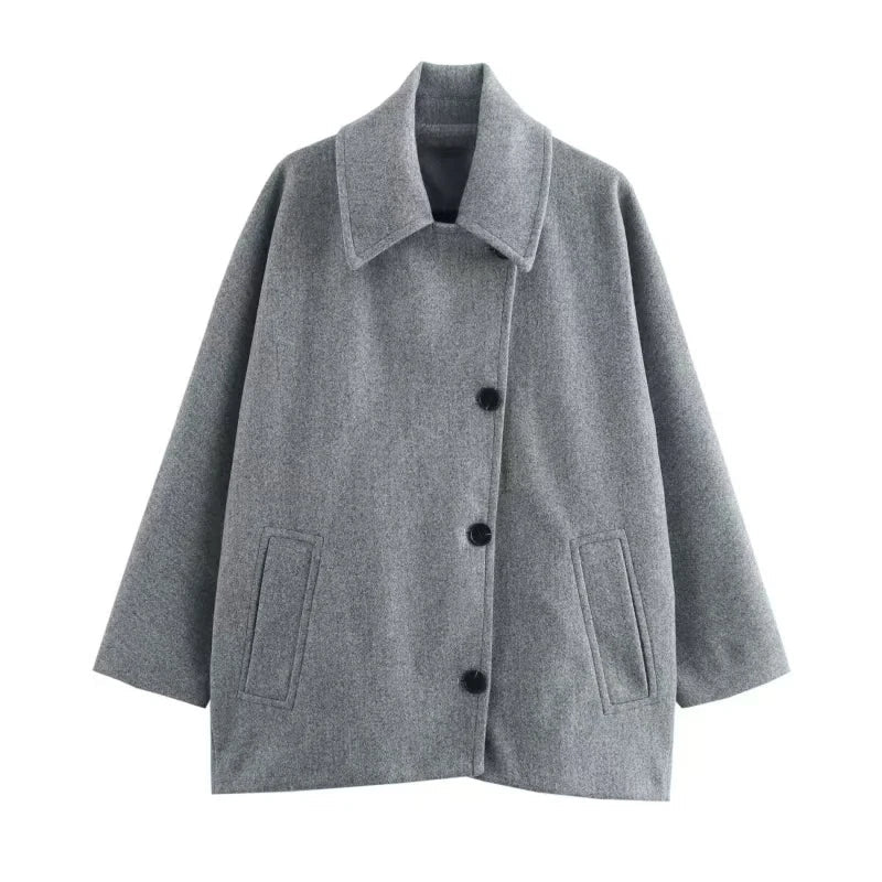 Zara - Langärmelig Überdimensionale Jacke Mit Knopf