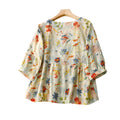 Raya – Bluse mit floralem Patchwork-Muster, lockerer Passform und weitem Schnitt