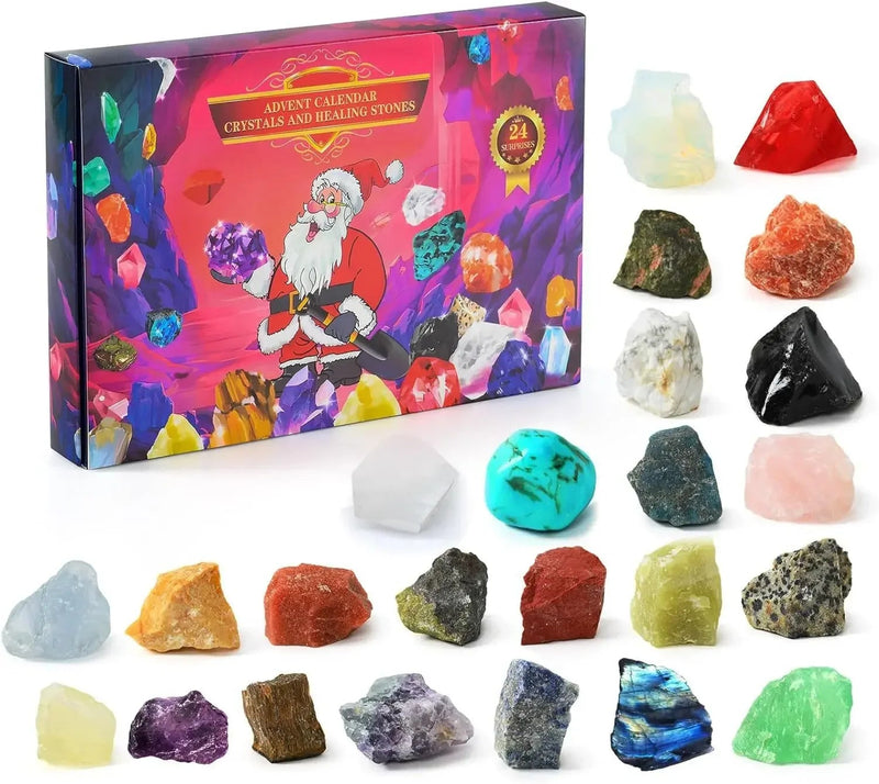 CrystalQuest - Magisch Edelstein Advent Kalender Mit Edelsteine