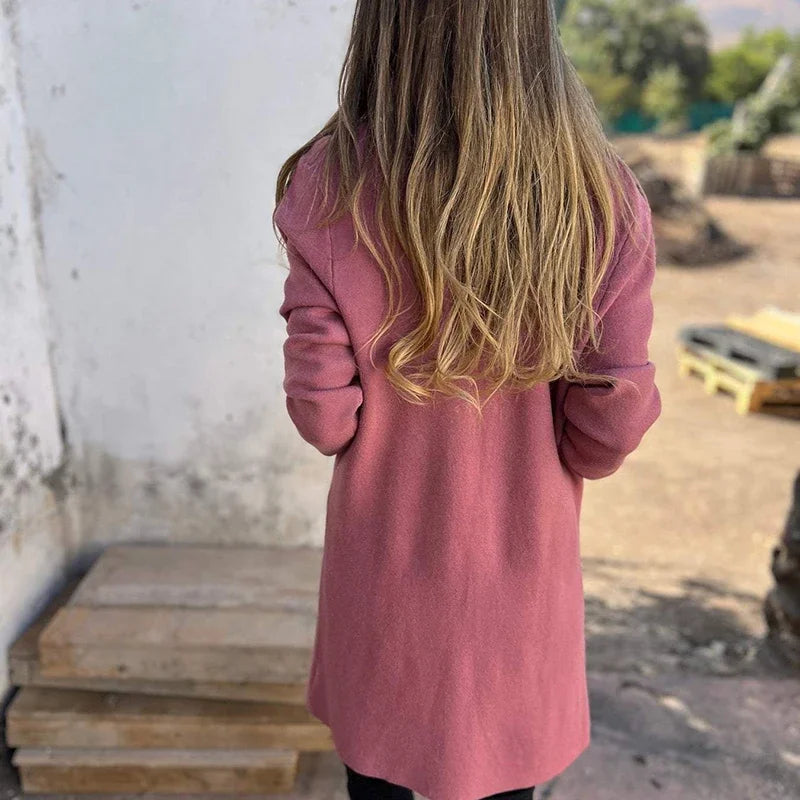 Clara - Langärmelig Strickjacke Mantel Mit Taschen