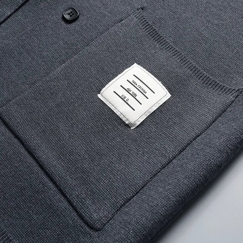 Bruno - Schlanke Passform Langärmelig Strickjacke Mit Taschen