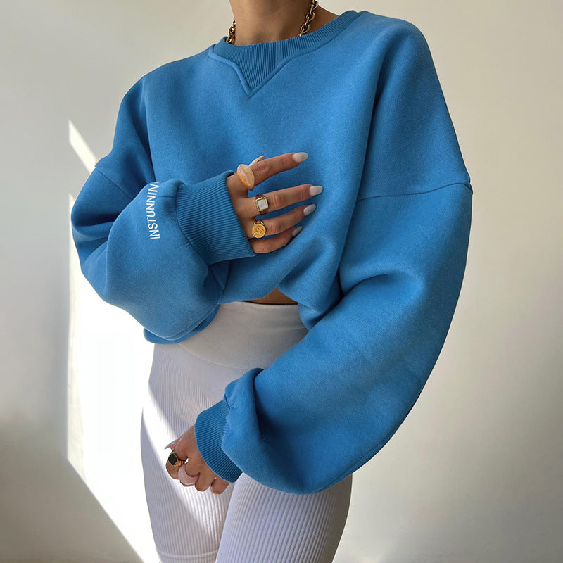 Evelyn - Langärmelig Überdimensionale Rundhalsausschnitt Sweatshirt
