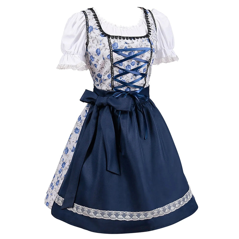 Sophia - Kurzärmelig Spitze Oktoberfest Kleid Mit Schürze
