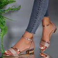 Bertina – Elegante Sandalen mit offener Spitze verstellbarem Knöchelriemen und niedrigem Absatz