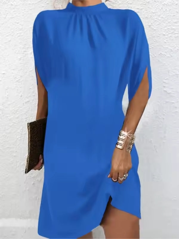 Mila - Elegantes knielanges Kleid mit Rundhalsausschnitt und kurzen Ärmeln