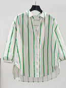 Amelia – Entspannte Streifenblusen mit Knopfleiste und modernem Saum