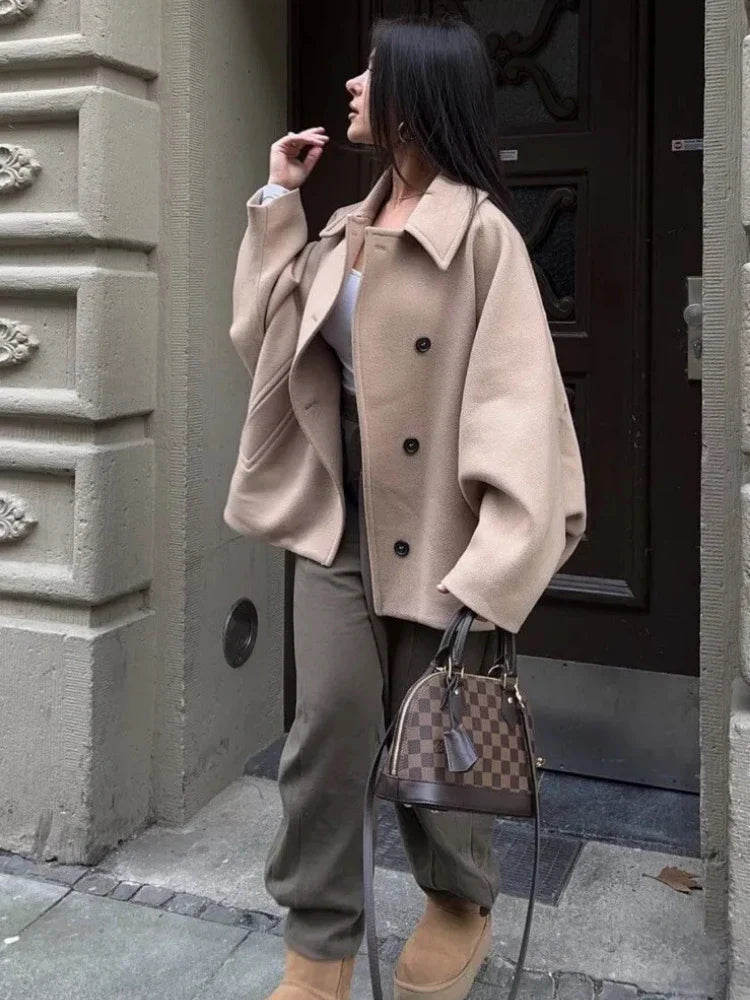 Zara - Langärmelig Überdimensionale Jacke Mit Knopf