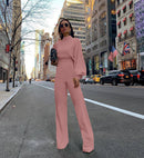 Adira - Rollkragenpullover Jumpsuit Mit Weite Hosenbeine Hosen