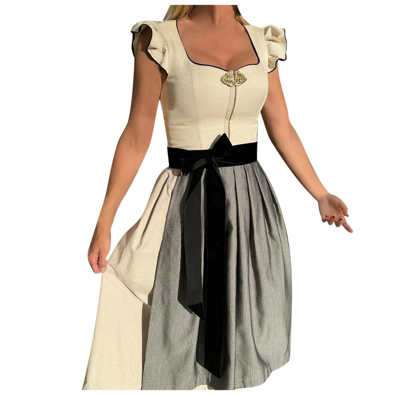 Mira – Stilvolles Kleid mit Rüschenärmeln und quadratischem Ausschnitt