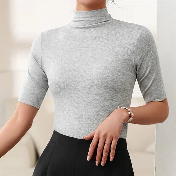 Traudel – Schlanke Passform Rollkragenpullover mit langen Ärmeln