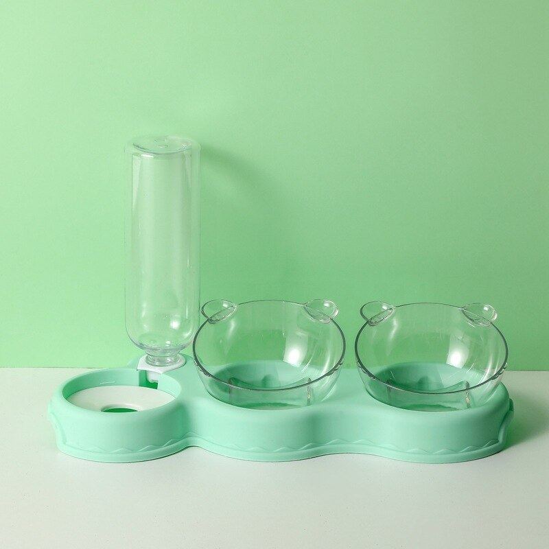 PawSip – 3 in 1 Katzenfutterautomat mit Wasserspender und Doppelnäpfen