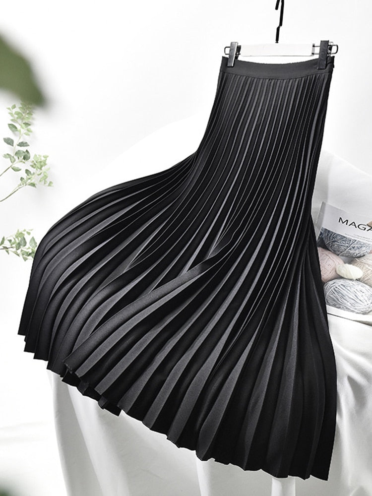 Emilia - Bequemer Rock mit hoher Taille und Faltenwurf