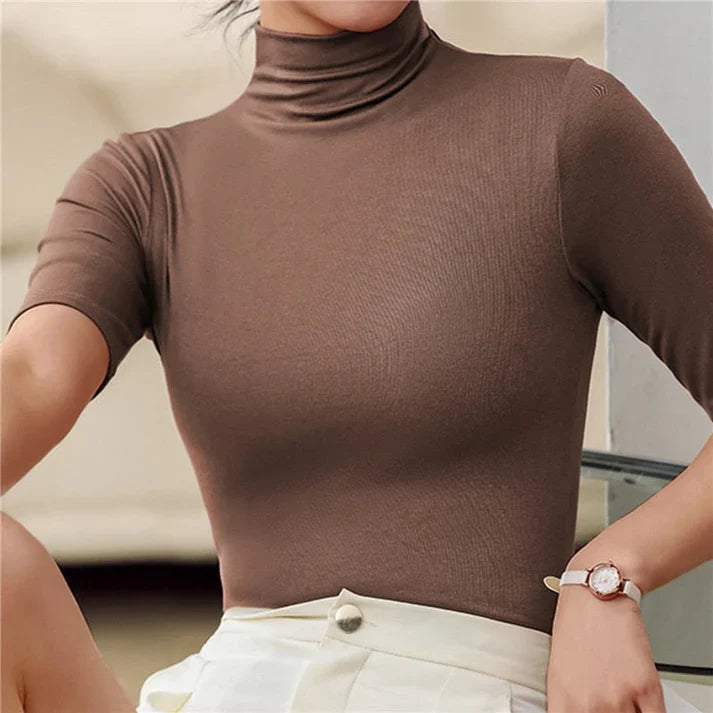 Traudel – Schlanke Passform Rollkragenpullover mit langen Ärmeln