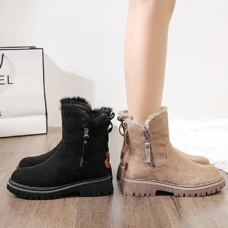 Amina – Warme Stiefeletten mit seitlichem Reißverschluss und rutschfester Sohle