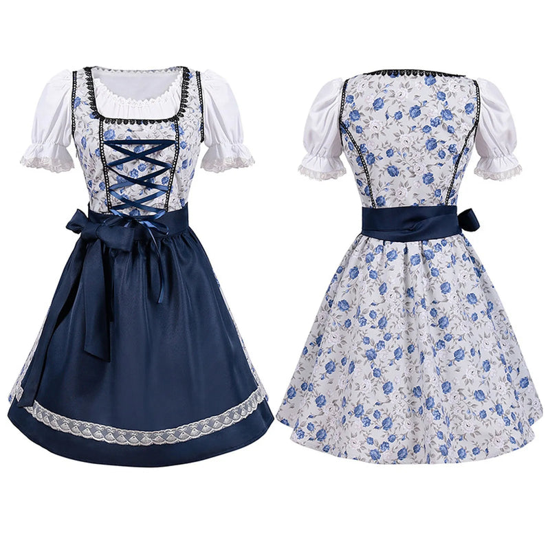 Sophia - Kurzärmelig Spitze Oktoberfest Kleid Mit Schürze